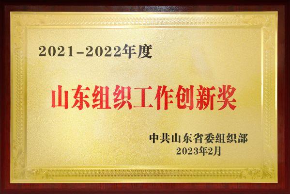2021-2022年度山东组织工作创新奖